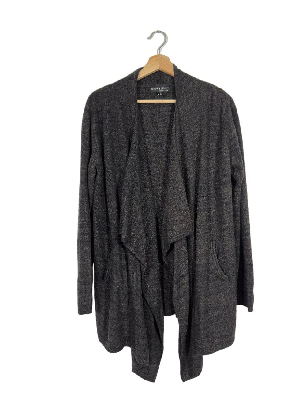 Barefoot Dreams Drape Front Cardigan Size L-XL Cozy Soft Fall Layering Casual
